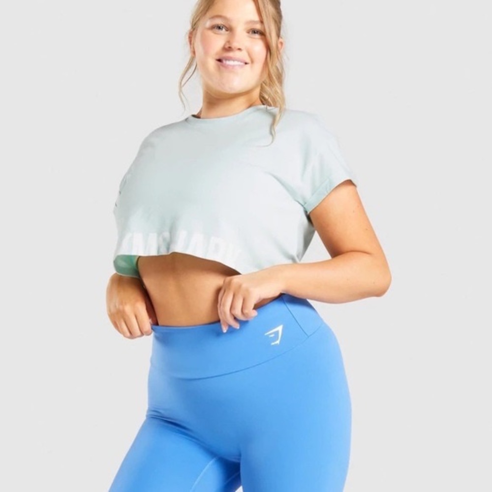 Gymshark Light Green Fraction Crop Top